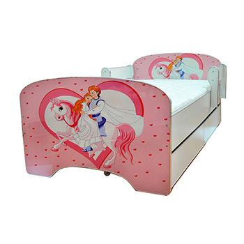 Dečiji krevet sa fiokama model 803 pink princess-1