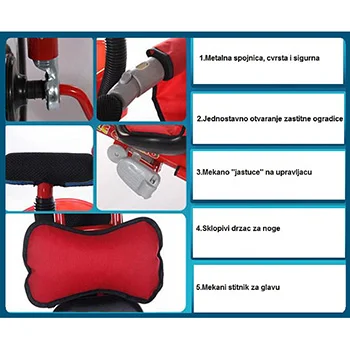 Tricikl Playtime Basic model 409 crveni-3 Tricikl Playtime Basic model 409 crveni-3