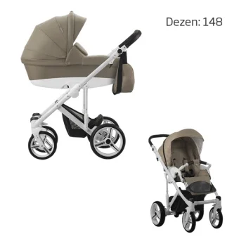 Bebetto kolica za bebe set 2u1 Magnum beli ram 148 Bebetto kolica za bebe set 2u1 Magnum beli ram 148