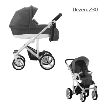 Bebetto kolica za bebe set 2u1 Magnum beli ram 230 Bebetto kolica za bebe set 2u1 Magnum beli ram 230
