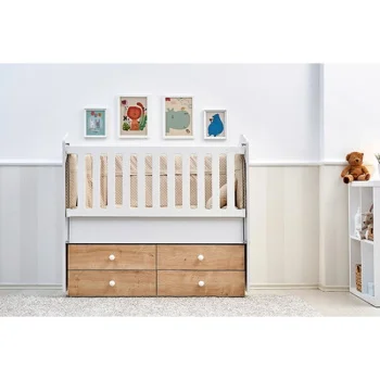 Belis krevetac za bebe sa 4 fioke Eva 60x120cm bež beli Belis krevetac za bebe sa 4 fioke Eva 60x120cm bež beli