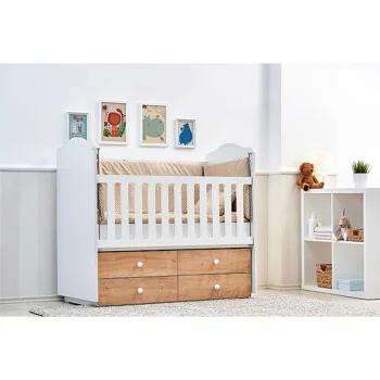 Belis krevetac za bebe sa 4 fioke Eva 60x120cm bež beli-2 Belis krevetac za bebe sa 4 fioke Eva 60x120cm bež beli-2