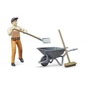 Bruder figura radnik sa kolicima set 621308-1 Bruder figura radnik sa kolicima set 621308-1