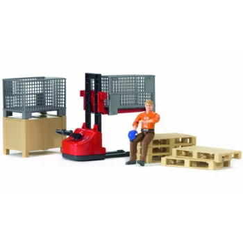 Bruder ručni viljuškar sa paletama i figurom 622008 Bruder ručni viljuškar sa paletama i figurom 622008