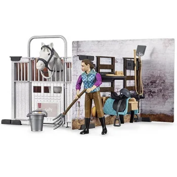 Bruder štala sa opremom, figura džokej i konj u setu 625061-1 Bruder štala sa opremom, figura džokej i konj u setu 625061-1