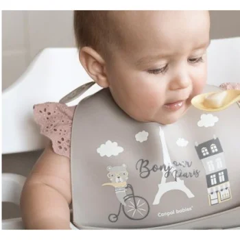 Canpol silikonska portikla sa dzepom Bonjour Paris navy beige-2 Canpol silikonska portikla sa dzepom Bonjour Paris navy beige-2