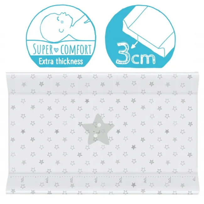 Ceba tvrda podloga za povijanje 50x80cm siva zvezdica-1 Ceba tvrda podloga za povijanje 50x80cm siva zvezdica-1