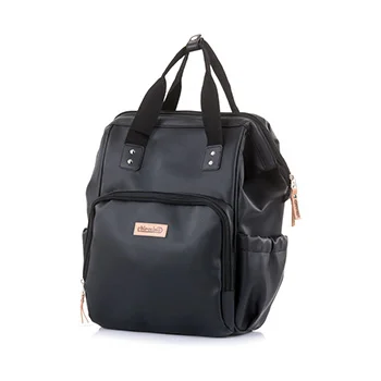 Chipolino ranac za kolica sa podlogom za povijanje black leather Chipolino ranac za kolica sa podlogom za povijanje black leather