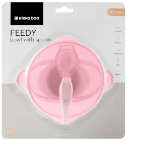 Kikka Boo činija sa vakumom i kašičicom Feedy Pink-3 Kikka Boo činija sa vakumom i kašičicom Feedy Pink-3