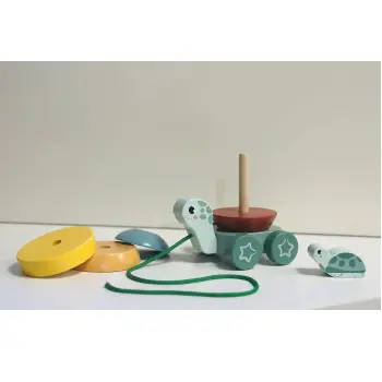 Drvena dečija kornjača sa kanapom 618338-2 Drvena dečija kornjača sa kanapom 618338-2