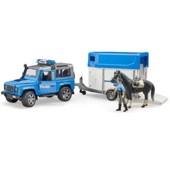 Bruder džip Land Rover policijski sa prikolicom i konjem 025885-1 Bruder džip Land Rover policijski sa prikolicom i konjem 025885-1