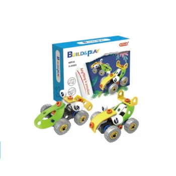 Hoogar set igračaka Building Blocks 2u1 Cartoon vozila 48 elemenata  Hoogar set igračaka Building Blocks 2u1 Cartoon vozila 48 elemenata