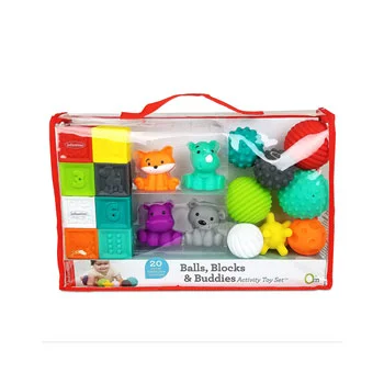 Infantino set gumenih drugara, loptica i kockica 115172 Infantino set gumenih drugara, loptica i kockica 115172