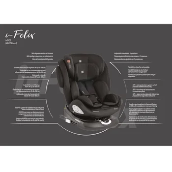 Kikka Boo autosedište I-Felix I-Size Isofix 40-150cm Black-5 Kikka Boo autosedište I-Felix I-Size Isofix 40-150cm Black-5