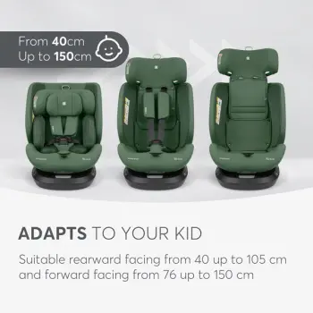 Kikka Boo autosedište 40-150 cm I-Hike premium I-SIZE ISOFIX Army Green-6