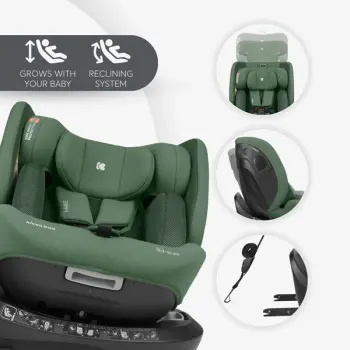 Kikka Boo autosedište 40-150 cm I-Hike premium I-SIZE ISOFIX Army Green-7