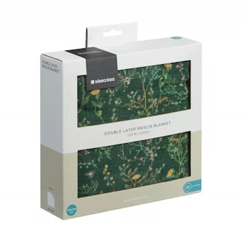 Kikka Boo dvoslojno baby ćebence od muslina 100x100cm Secret Garden Green Kikka Boo dvoslojno baby ćebence od muslina 100x100cm Secret Garden Green