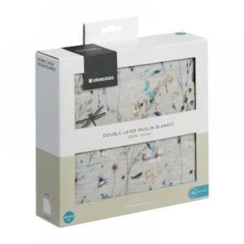 Kikka Boo dvoslojno baby ćebence od muslina 100x100cm Dreamy Fields Grey Kikka Boo dvoslojno baby ćebence od muslina 100x100cm Dreamy Fields Grey