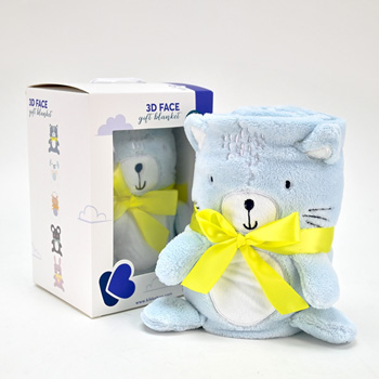 Kikka Boo ćebence za bebe sa 3D vezom 75x100 Cat
