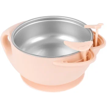 Kikka Boo činija od nerđajućeg čelika 400ml Cat pink-3 Kikka Boo činija od nerđajućeg čelika 400ml Cat pink-3