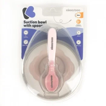 Kikka Boo činija sa vakumom i kašičicom pink-2 Kikka Boo činija sa vakumom i kašičicom pink-2