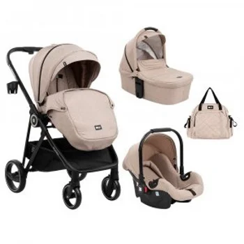 Kikka Boo dečija kolica Gianni 3u1 set sa autosedištem i tvrdom korpom Beige Kikka Boo dečija kolica Gianni 3u1 set sa autosedištem i tvrdom korpom Beige