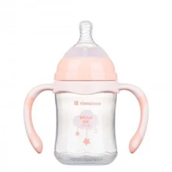 Kikka Boo flašica anti-colic sa ručicama 180ml peach Cloud-1 Kikka Boo flašica anti-colic sa ručicama 180ml peach Cloud-1