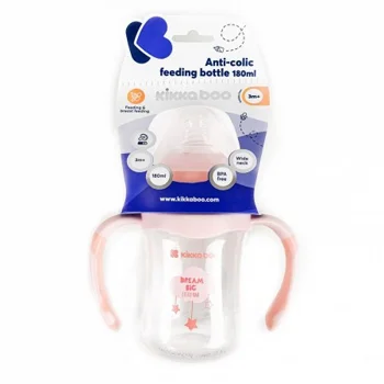 Kikka Boo flašica anti-colic sa ručicama 180ml peach Cloud-2 Kikka Boo flašica anti-colic sa ručicama 180ml peach Cloud-2