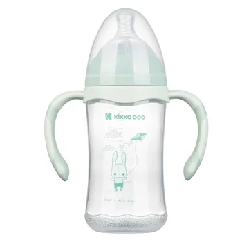 Kikka Boo flašica anti-colic sa ručicama 260ml mint Rabbit Kikka Boo flašica anti-colic sa ručicama 260ml mint Rabbit