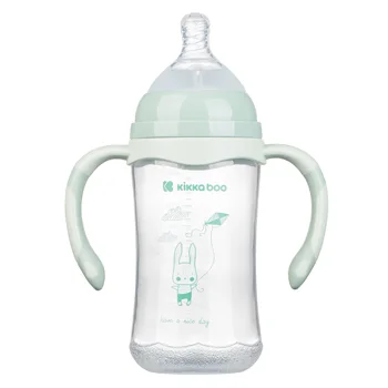 Kikka Boo flašica anti-colic sa ručicama 260ml mint Rabbit-1 Kikka Boo flašica anti-colic sa ručicama 260ml mint Rabbit-1