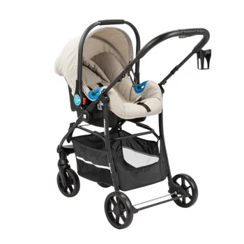 Kikka Boo dečija kolica 3u1 set Selina  sa autosedištem i tvrdom korpom light beige-7