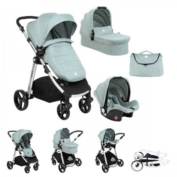 Kikka Boo dečija kolica set 3u1 Ugo mint-1 Kikka Boo dečija kolica set 3u1 Ugo mint-1