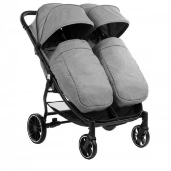 Kikka Boo kolica za blizance Happy 2 light grey