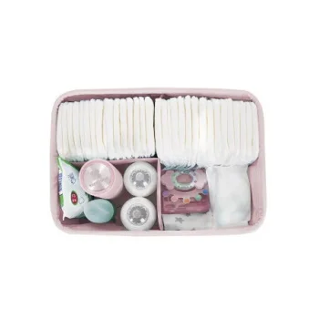 Kikka Boo korpa organajzer za pelene Bear with Me pink-1 Kikka Boo korpa organajzer za pelene Bear with Me pink-1