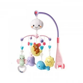 Kikka Boo muzička vrteška za krevetac sa projektorom Bear on Moon pink Kikka Boo muzička vrteška za krevetac sa projektorom Bear on Moon pink