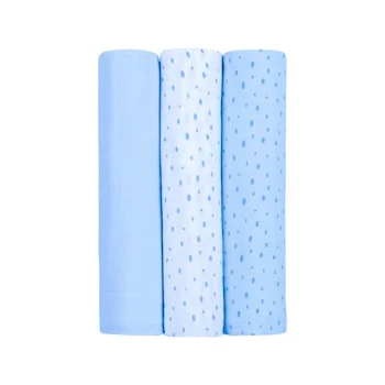Kikka Boo pelene od muslina 100x100 Dots Blue set 3/1 Kikka Boo pelene od muslina 100x100 Dots Blue set 3/1