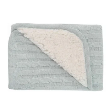 Kikka Boo pleteno dvostrano ćebence za bebe Sherpa 75x100 Mint Kikka Boo pleteno dvostrano ćebence za bebe Sherpa 75x100 Mint