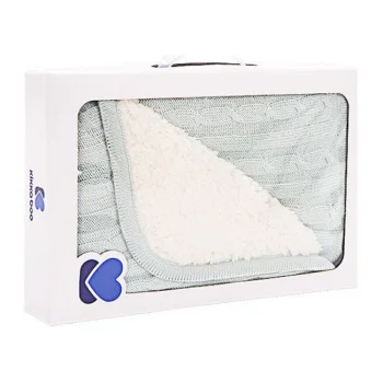 Kikka Boo pleteno dvostrano ćebence za bebe Sherpa 75x100 Mint-1 Kikka Boo pleteno dvostrano ćebence za bebe Sherpa 75x100 Mint-1