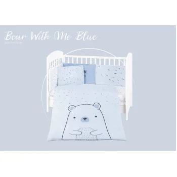 Kikka Boo posteljina sa ogradicom 60/120 6/1 Bear with Me blue-1 Kikka Boo posteljina sa ogradicom 60/120 6/1 Bear with Me blue-1