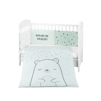 Kikka Boo posteljina sa ogradicom 70/140 6/1 Bear with Me mint Kikka Boo posteljina sa ogradicom 70/140 6/1 Bear with Me mint