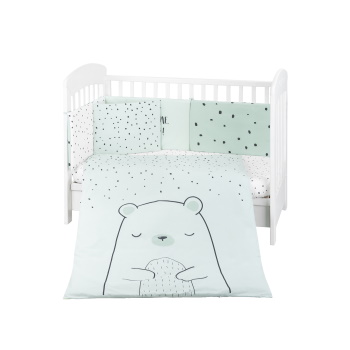 Kikka Boo posteljina sa ogradicom 70/140 6/1 Bear with Me mint-1 Kikka Boo posteljina sa ogradicom 70/140 6/1 Bear with Me mint-1