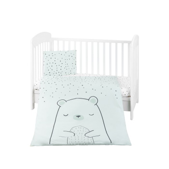 Kikka Boo posteljina sa ogradicom 70/140 6/1 Bear with Me mint-2 Kikka Boo posteljina sa ogradicom 70/140 6/1 Bear with Me mint-2