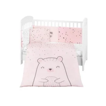 Kikka Boo posteljina sa ogradicom 60/120 6/1 Bear with Me pink Kikka Boo posteljina sa ogradicom 60/120 6/1 Bear with Me pink
