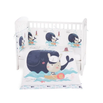 Kikka Boo posteljina sa ogradicom 60/120 6/1 Happy Sailor  Kikka Boo posteljina sa ogradicom 60/120 6/1 Happy Sailor