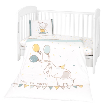 Kikka Boo  posteljina za bebe navlaka 3/1 Elephant Time