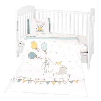 Kikka Boo posteljina za bebe navlaka 3/1 Elephant Time Kikka Boo posteljina za bebe navlaka 3/1 Elephant Time
