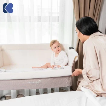 Kikka Boo prenosiva kolevka Bonne Nuit beige melange-1 Kikka Boo prenosiva kolevka Bonne Nuit beige melange-1