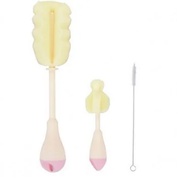 Kikka Boo set četki za čišćenje flašica i cucli 3 dela pink Kikka Boo set četki za čišćenje flašica i cucli 3 dela pink