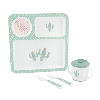 Kikka Boo set posuđa 4 dela Cactus mint Kikka Boo set posuđa 4 dela Cactus mint