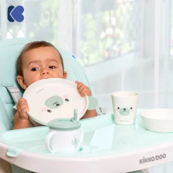 Kikka Boo set posuđa od bambusa Bear mint-1 Kikka Boo set posuđa od bambusa Bear mint-1